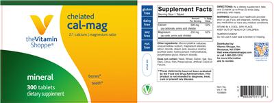 Photo of the The Vitamin Shoppe Chelated Cal-Mag label