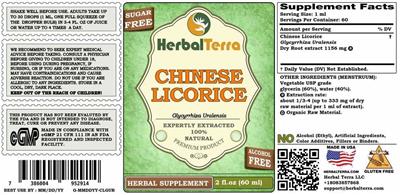 Photo of the Herbal Terra Chinese Licorice Sugar Free Alcohol Free label