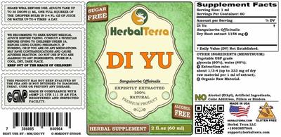 Photo of the Herbal Terra Di Yu Alcohol Free label