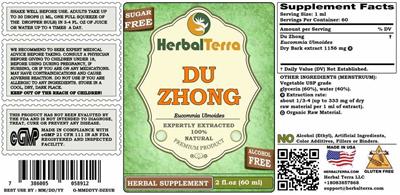 Photo of the Herbal Terra Du Zhong Alcohol Free label