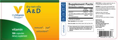 Photo of the The Vitamin Shoppe A & D label