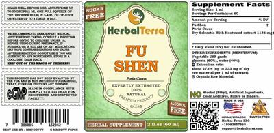 Photo of the Herbal Terra Fu Shen Alcohol Free label