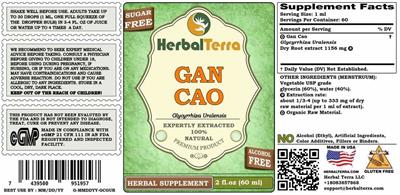 Photo of the Herbal Terra Gan Cao Alcohol Free label