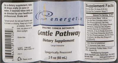 Photo of the Energetix Gentle Pathway label