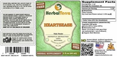Photo of the Herbal Terra Heartsease Alcohol Free label