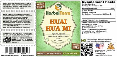 Photo of the Herbal Terra Huai Hua Mi Alcohol Free label