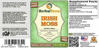 Photo of the Herbal Terra Irish Moss Alcohol Free label