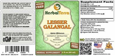 Photo of the Herbal Terra Lesser Galangal Alcohol Free label