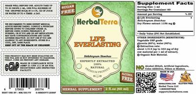 Photo of the Herbal Terra Life Everlasting Alcohol Free label