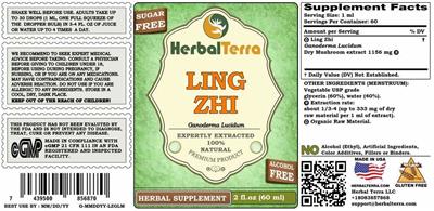 Photo of the Herbal Terra Ling Zhi Alcohol Free label