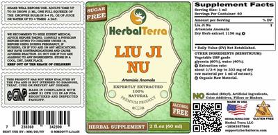 Photo of the Herbal Terra Liu Ji Nu Alcohol Free label