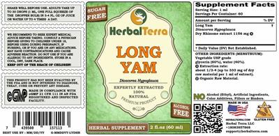 Photo of the Herbal Terra Long Yam Alcohol Free label