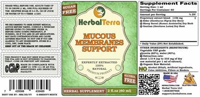 Photo of the Herbal Terra Mucous Membranes Support Alcohol Free label
