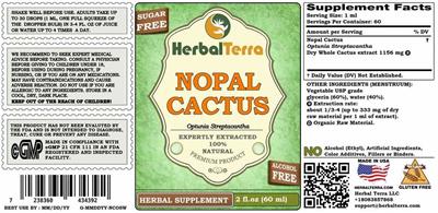 Photo of the Herbal Terra Nopal Cactus Alcohol Free label