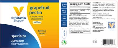 Photo of the The Vitamin Shoppe Grapefruit Pectin 1000 mg label