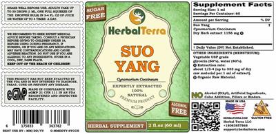 Photo of the Herbal Terra Suo Yang Alcohol Free label