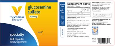 Photo of the The Vitamin Shoppe Glucosamine Sulfate 1000 mg label