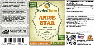 Photo of the Herbal Terra Anise Star Sugar Free label