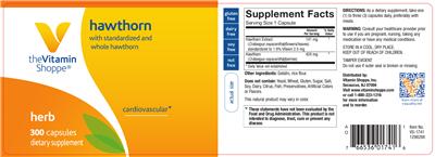 Photo of the The Vitamin Shoppe Hawthorn label