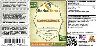 Photo of the Herbal Terra Bladderwrack Sugar Free label