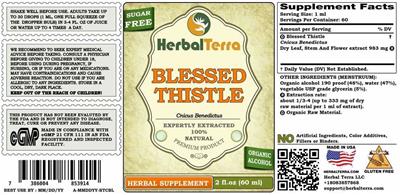 Photo of the Herbal Terra Blessed Thistle Sugar Free label