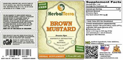 Photo of the Herbal Terra Brown Mustard Sugar Free label