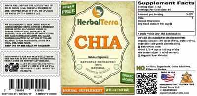 Photo of the Herbal Terra Chia Sugar Free label