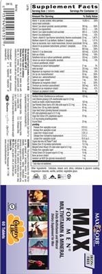 Max For Men Multivitamin & Mineral Iron-Free
