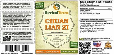 Photo of the Herbal Terra Chuan Lian Zi Sugar Free label