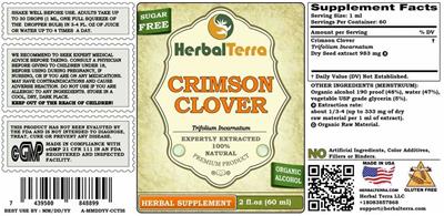 Photo of the Herbal Terra Crimson Clover Sugar Free label