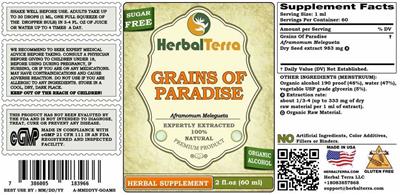 Photo of the Herbal Terra Grains of Paradise label