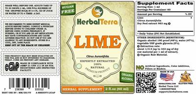Photo of the Herbal Terra Lime label