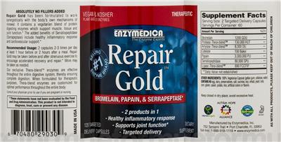 Photo of the Enzymedica Repair Gold label