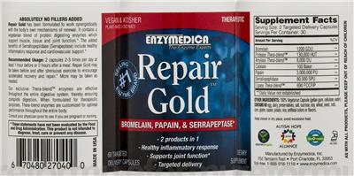 Photo of the Enzymedica Repair Gold label