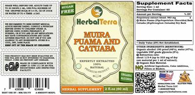 Photo of the Herbal Terra Muira Puama and Catuaba label