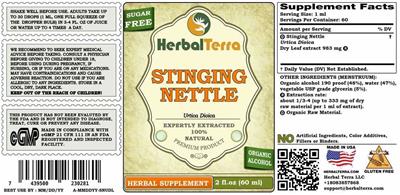 Photo of the Herbal Terra Stinging Nettle Sugar Free label
