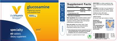 Photo of the The Vitamin Shoppe Glucosamine 1000 mg label