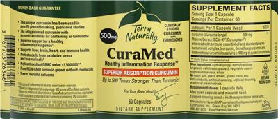 Photo of the Terry Naturally CuraMed 500 mg label
