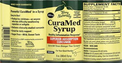 Photo of the Terry Naturally CuraMed Syrup label