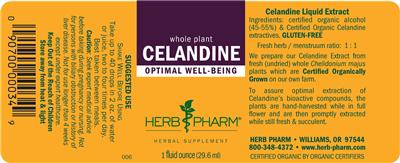 Photo of the Herb Pharm Celandine label