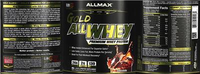 Photo of the ALLMAX GOLD ALLWHEY Chocolate label