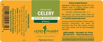 Photo of the Herb Pharm Celery label