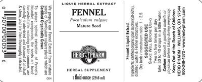 Photo of the Herb Pharm Fennel label