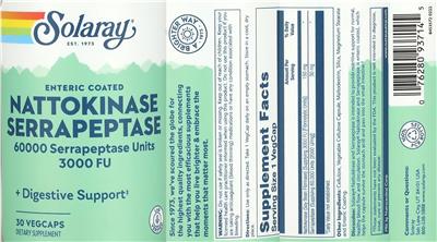 Nattokinase Serrapeptase Enteric Coated