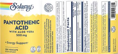 Pantothenic Acid 500 mg