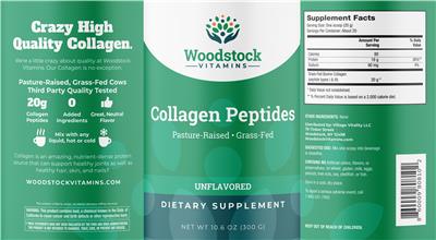 Photo of the Woodstock Vitamins Collagen Peptides Unflavored label