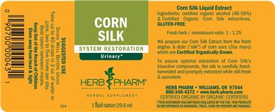 Photo of the Herb Pharm Corn Silk label