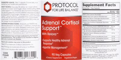 Photo of the Protocol For Life Balance Adrenal Cortisol Support with Relora label
