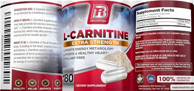 Photo of the BRI Nutrition L-Carnitine Extra Strength label