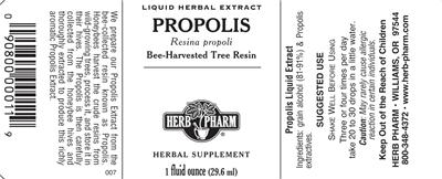 Photo of the Herb Pharm Propolis label